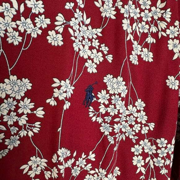 Ralph Lauren Classic Fit Short Sleeve Button Down Red Floral Shirt Youth XL - Picture 3 of 8
